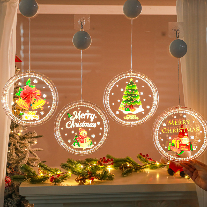 Weihnachts-LED-Licht, 3D-farbige Zeichnung, Atmosphärenbeleuchtung, für Neujahr, Urlaub, Türbehang, Fenster, Wand, Heimdekoration