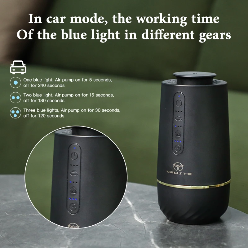 Namste 30m³ USB Charging Mode Aroma Diffuser Car and Home Dual Modes Fragrance Essential Oil Perfume Flavoring Car 30ml