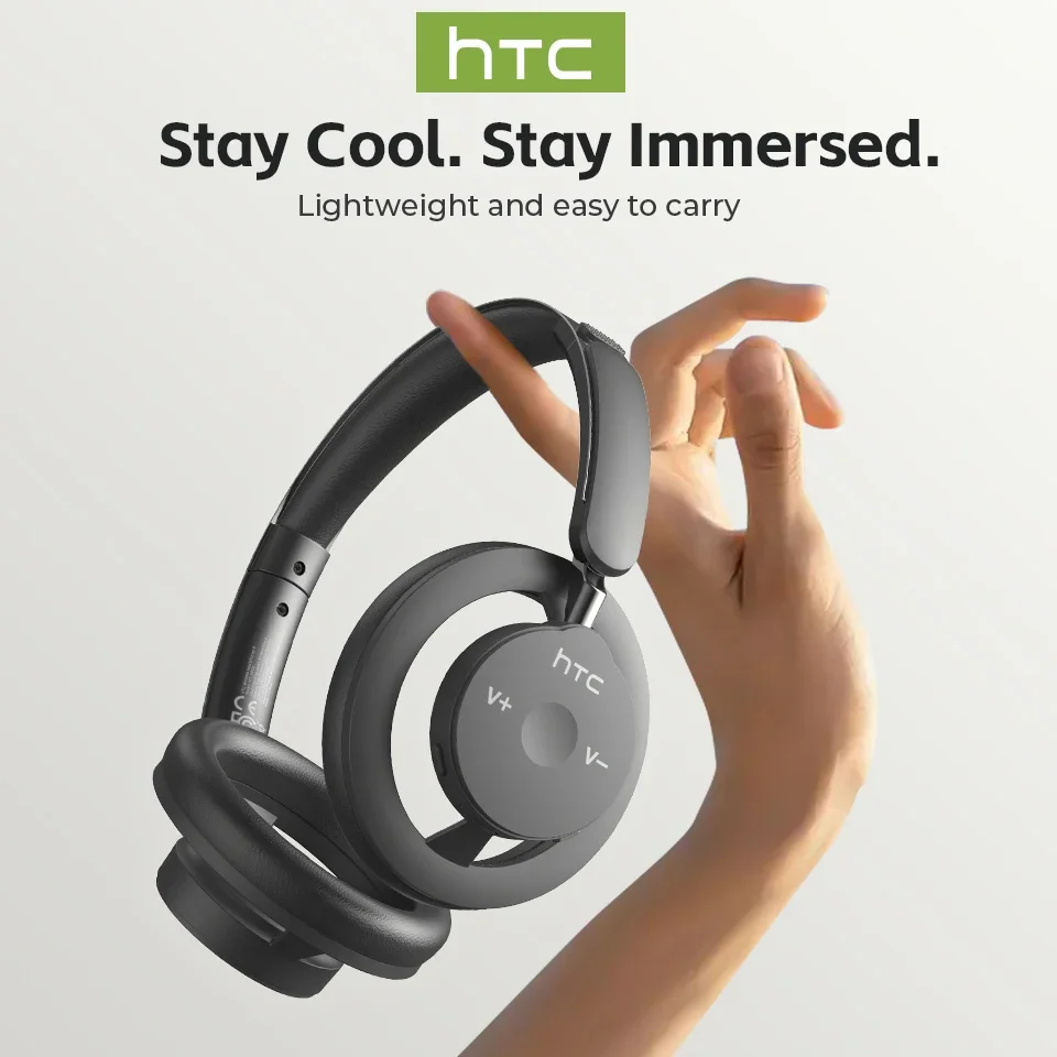 HTC HP06 Bluetooth V6.0 auriculares inalámbricos de oído abierto auriculares de graves perforados plegables para PC portátil teléfono TV ligero hueco aireado