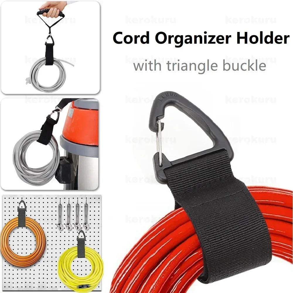 Gestión de cables de alimentación, correas de almacenamiento de cables pesados de nailon para mangueras de Cables, soporte organizador de cables con hebilla triangular, administrador de cables