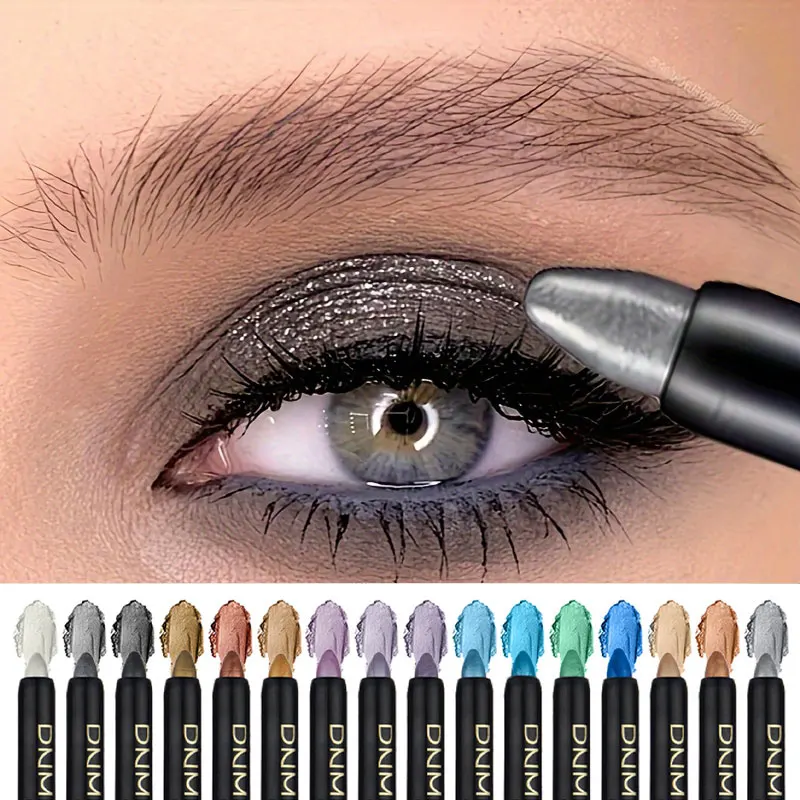 Eyeliner perlescente da 16 colori, Eyeliner senza sbavature per trucco occhi impermeabile a lunga durata con glitter colorati