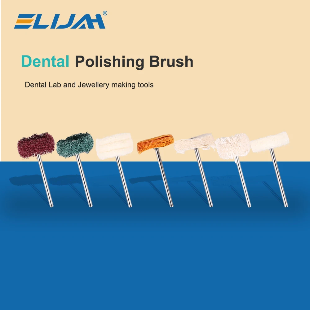ELIJAH Dental 10 szt. Mini Frez Ścierny Szczotka Nylonowa Polerująca Koło Polerskie Trzpień Wełna Koza Bawełna Czarna Polerka Narzędzia Dentystyczne