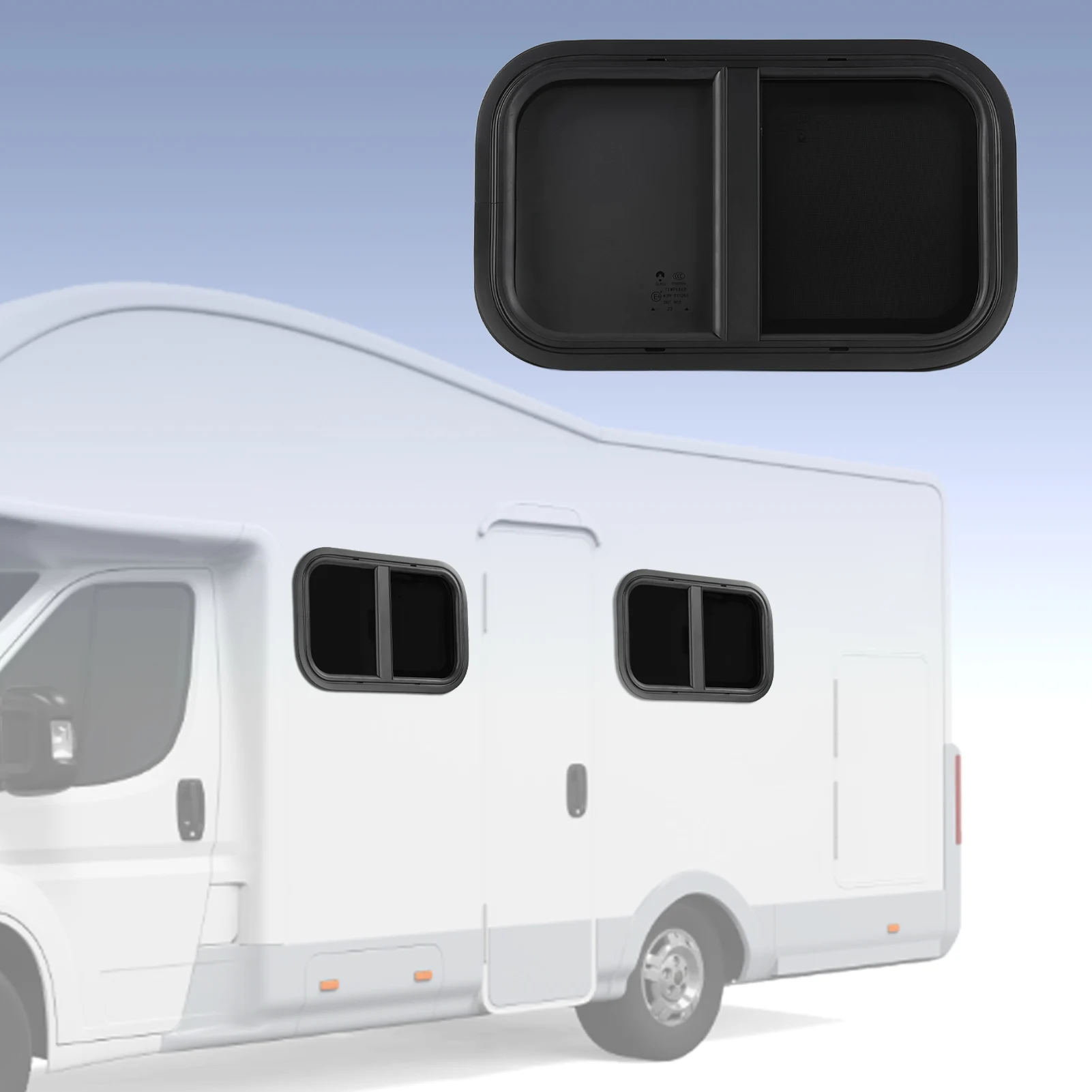 RV Push Pull Window Rounded Corner Waterproof Sealed UV Proof Smooth Polished For Camper Engineering Vehicle