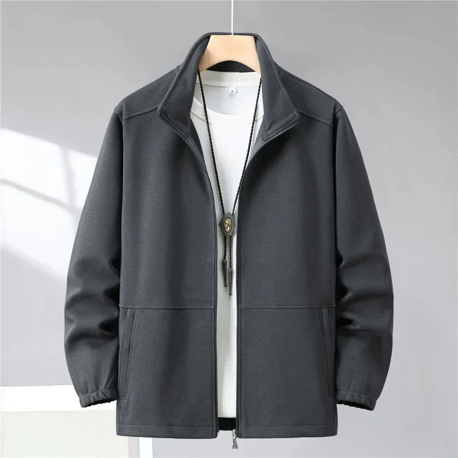 Extra große Herren-Frühlingsjacke, Stehkragen, Reißverschlussmantel, männlich, plus groß, 10XL, 12XL, lockere, lässige Mode, Arbeitskleidung, Oberbekleidung