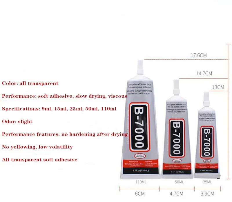 22 P B7000 502 Liquid Super กาวคุณภาพสูงเพชรเครื่องประดับโลหะการยึดเกาะที่แข็งแกร่งหนังหน้าจอสัมผัส DIY ซ่อม Cyanoacrylate
