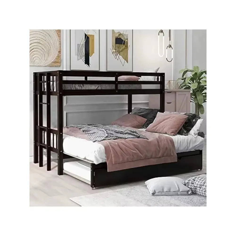 Bunk Beds Twin Over Twin/King with Trundle, Twin Over Pull-Out Bunk Bed, Extendable Bunk Beds Bed Bases & Frames