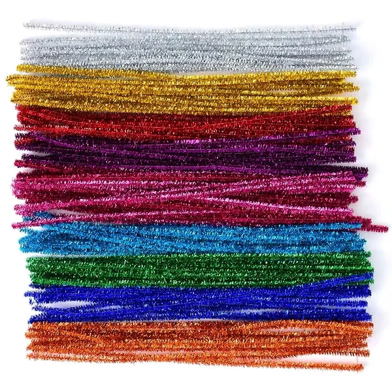 100PCS Chenille Stem Twisted Rod รากขนสัตว์ Fluffy Bar ลวดเหล็ก DIY Handcraft บิดตกแต่งท่อทําความสะอาด Plush