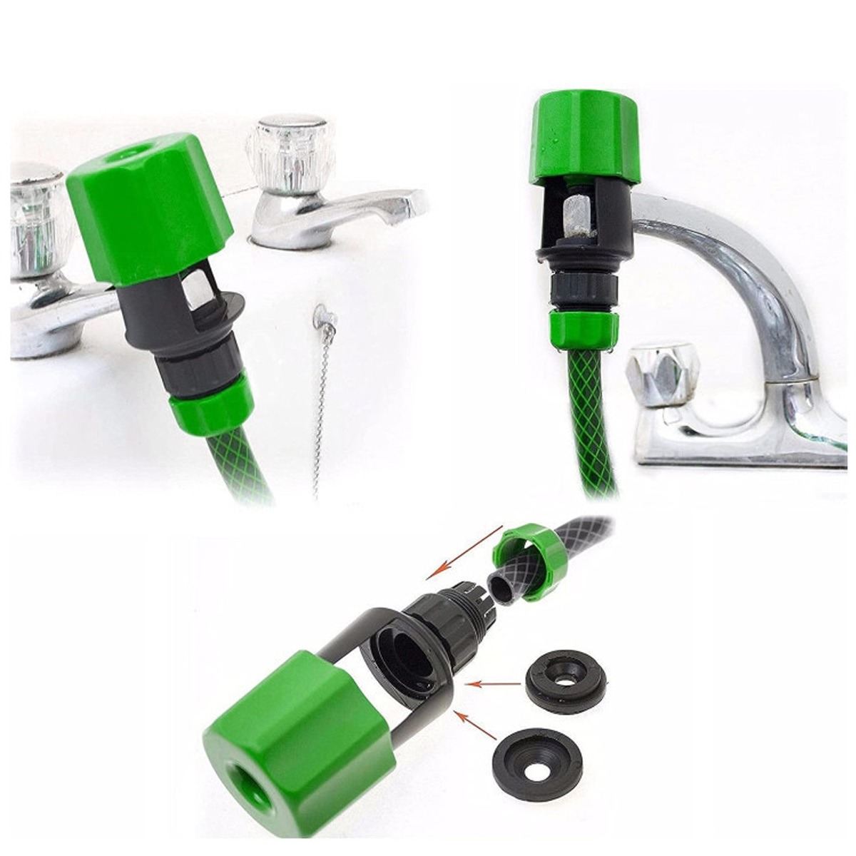 Robinet mitigeur d'eau chaude/froide pour lavabo de cuisine, salle de bains, robinet de Conversion en plastique, connecteur réutilisable, connexion rapide/Type de mamelon 1 pièce