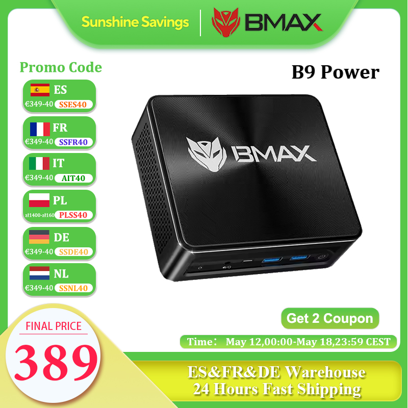 BMAX B9 moc Mini rdzeń komputer Intel i9-12900H 14 rdzeni Max 5.0GHz 24GB DDR5 32GB DDR4 RAM 1TB SSD WiFi 6 Bluetooth 5.2 pulpit PC