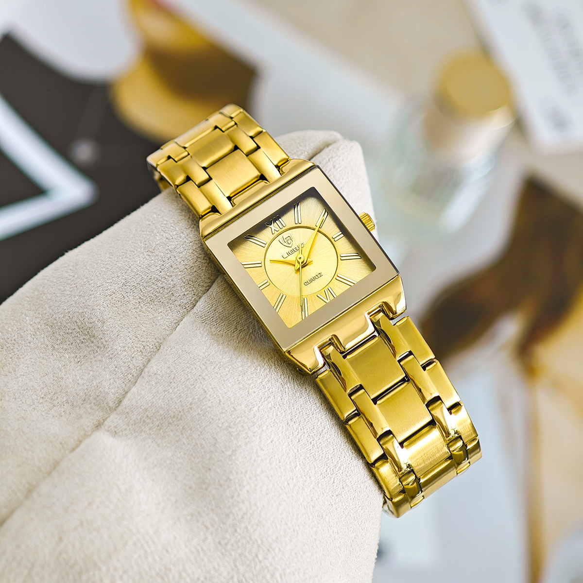 Liebig luxo quartzo relógio de pulso moda relógio automático para homens mulheres elegante pulseira aço inoxidável tempo masculino relógio reloj mujer