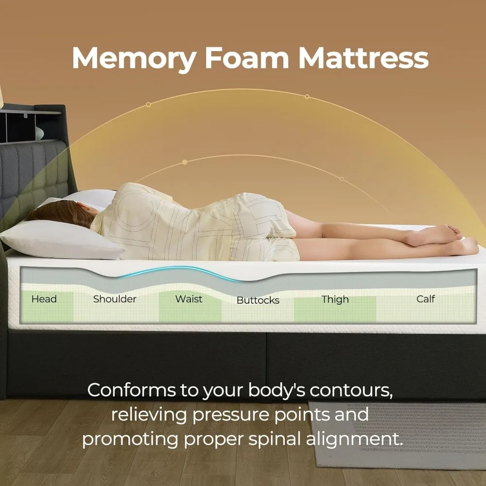 Full Size Mattress, 8 Inch Gel Memory Foam Mattress in a Box, Fiberglass Free, Breathable Mattress for Cooler Sleep Supportive