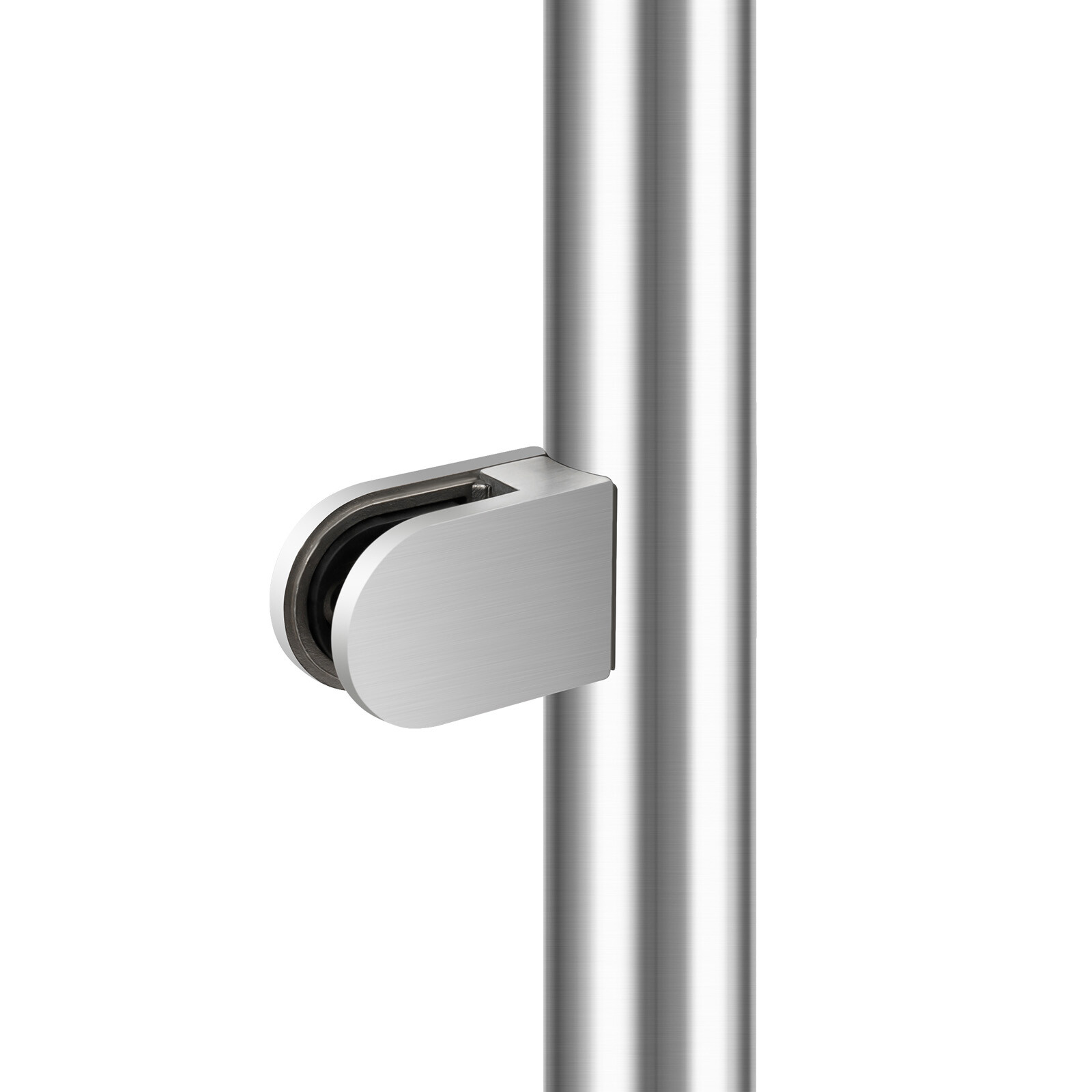 304 Stainless Steel Middle Post for Glass/Wood Railings, 176LB Load Capacity & Clamp-on Design, No Drilling Needed