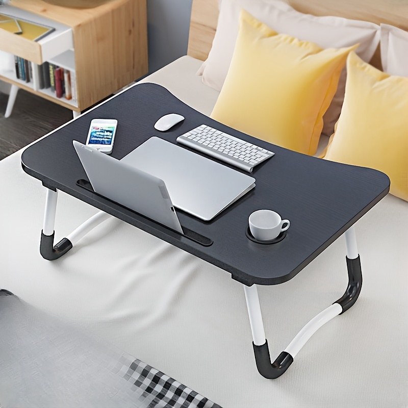 Vassoio da letto per laptop Tavolo da scrivania pieghevole portatile per computer Scrivania da studio Letto da ufficio Piccola scrivania pieghevole portatile con tacca di stoccaggio