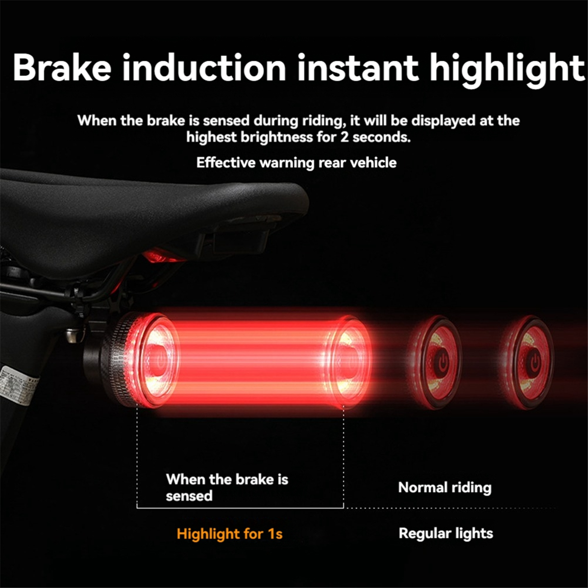 Bicicleta inteligente freio luz de detecção automática à prova dwaterproof água led tipo-c carregamento ciclismo lanterna traseira da bicicleta acessórios b quente