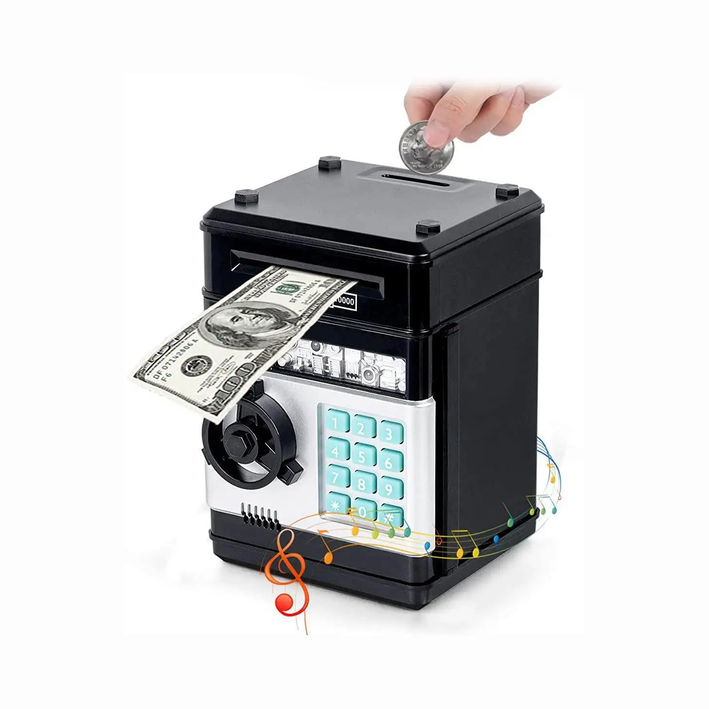 電子貯金箱子供ミニ ATM 銀行金庫自動パスワード貯金箱現金コイン紙幣貯蓄ボックスクリスマスギフト