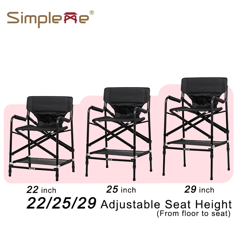 Silla de artista de maquillaje Lightwehti ajustable de 4,5 kg Simpleme