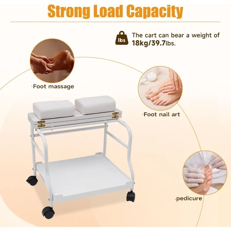 Carrello per pedicure Carrello per salone di bellezza Bagno per unghie o piedi Spa Carrello portatile per piedi con rotelle per parrucchieri Bagno di casa