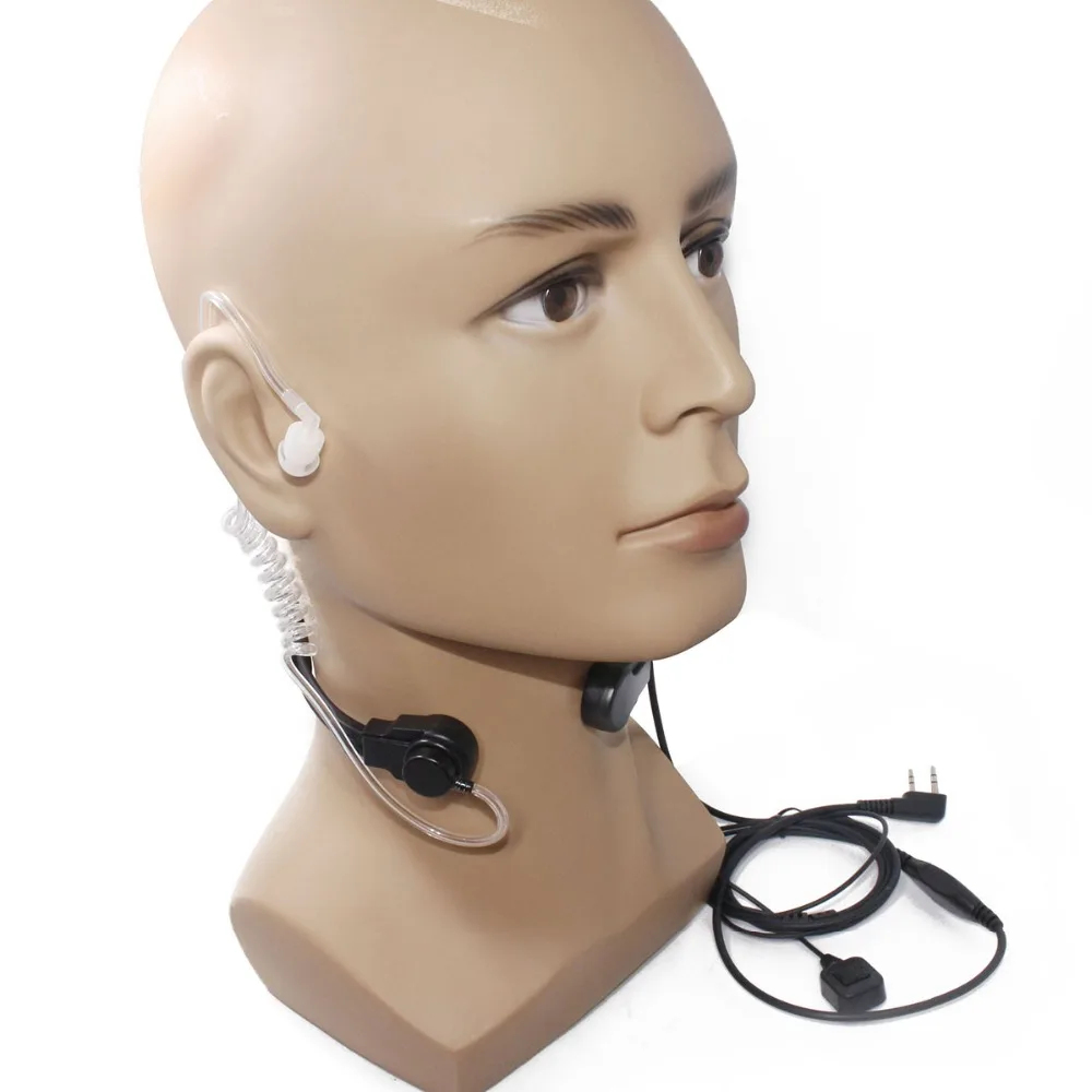 Abbree extensível ajustável acústica garganta microfone ptt fone de ouvido para baofeng UV-5R BF-888S UV-21 pro quansheng uv k5 k6