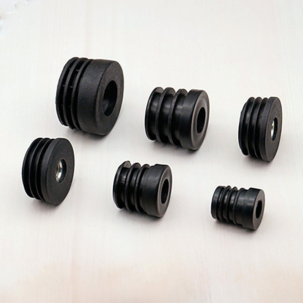 4/2pcs Round Black Furniture Leg Pipe Hole Plugs With Nut Blacks Blanking M6/m8 Spin-in Type Balance Adjustable Wheel Accessorie