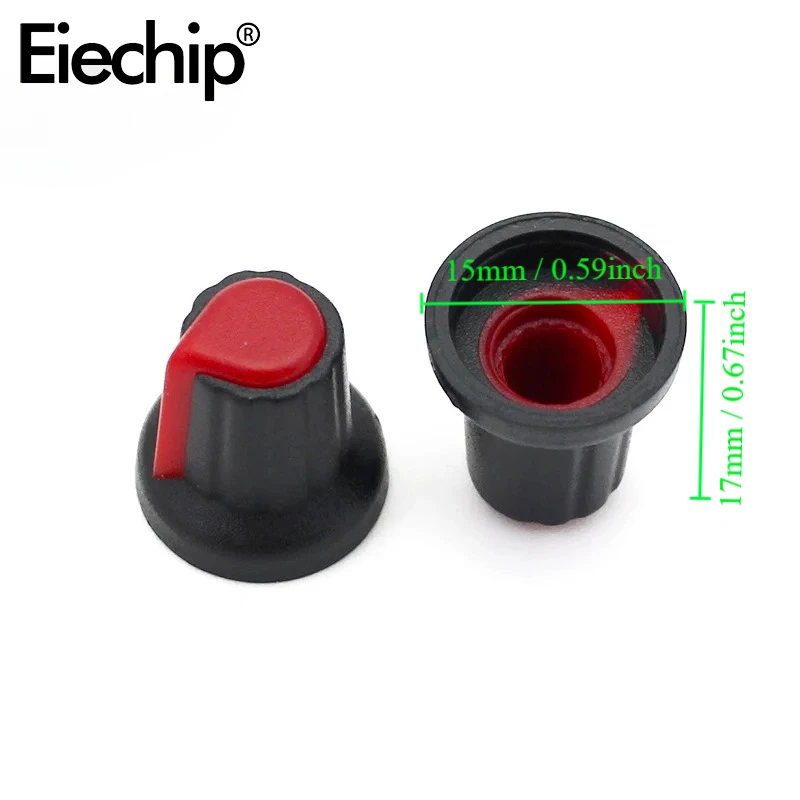 30 teile/los WH148 Potentiometer knöpfe 15X17mm 6mm Potentiometer Kunststoff Knöpfe Kappe 5 farben Gelb Orange blau Weiß Rot