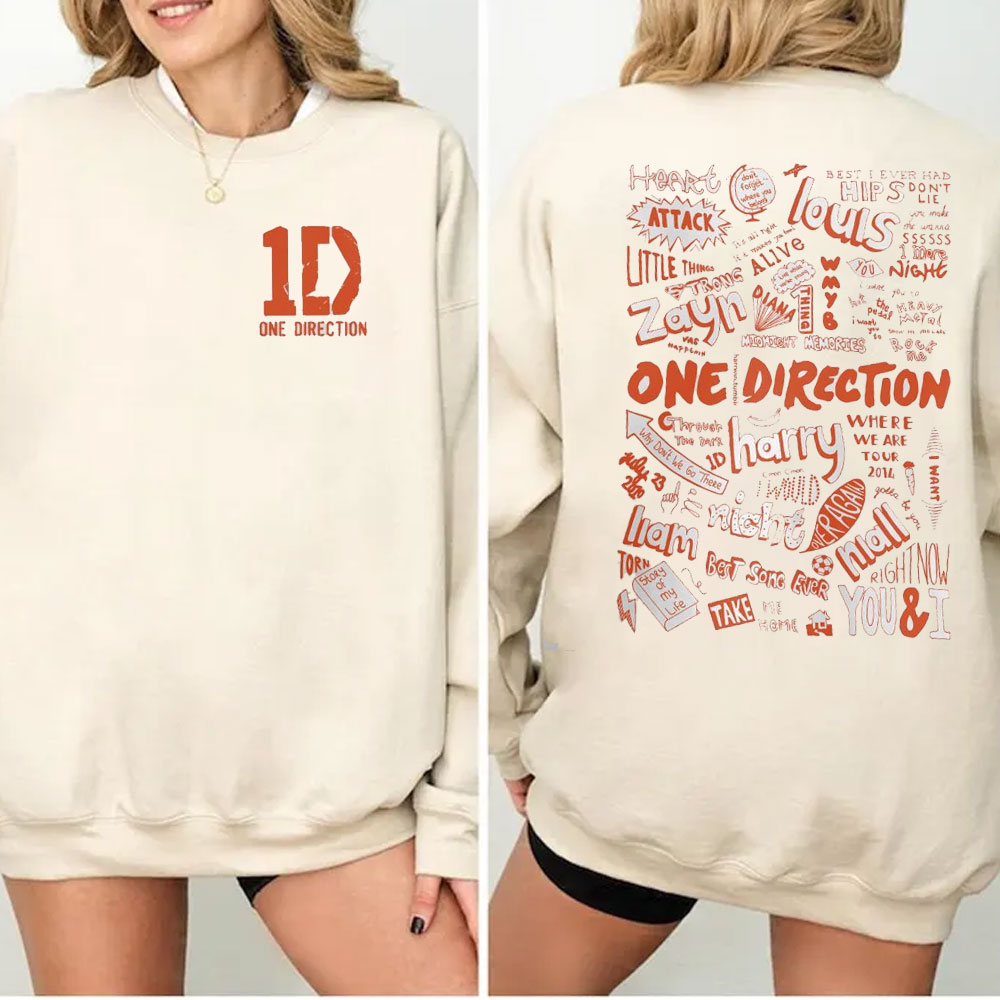 1D 모든 앨범 Crew Neck 까마귀 One Direc.tion 유니섹스 셔츠 Liam Payne 팬 회원 서명 겨울 의류 여성 Kpop 의류