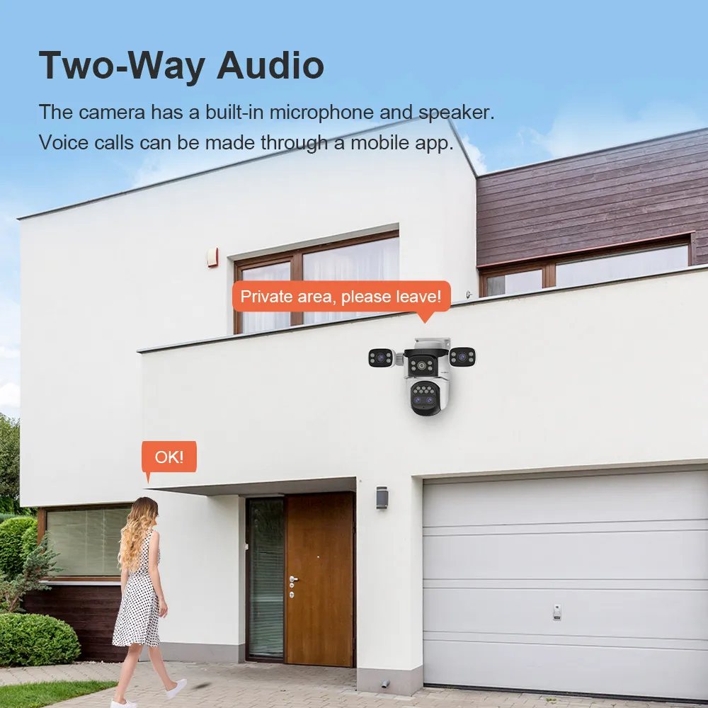 LS VISION 10K UHD Outdoor WIFI IP Camera 10X Zoom Four Lens 360 PTZ Security Cam Human Detection Cctv Home Surveillance Camera
