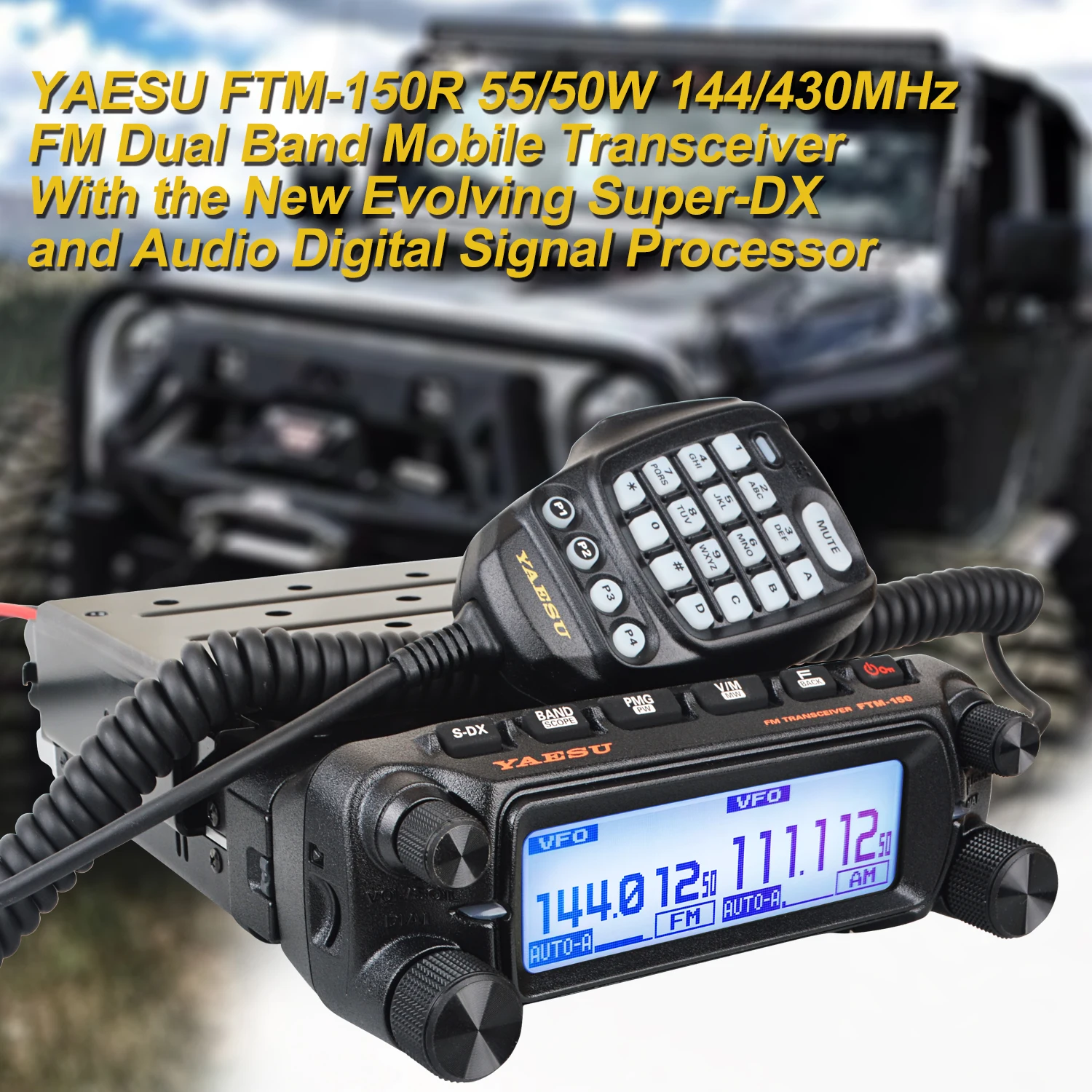 Yaesu FTM-150 ASP Mobile VHF55W/UHF 50W transceptor FM de doble banda FTM-150E banda aérea 108-137MHz recibir separación del Panel