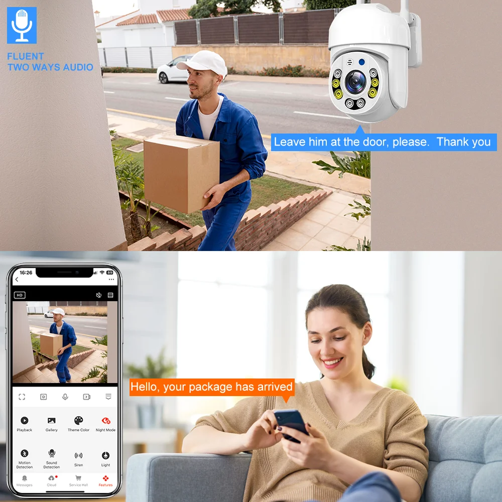 Tuya 4MP PTZ WIFI Telecamera di rete Protezione di sicurezza Esterna IP66 Impermeabile 5G Telecamera dual-band Video sorveglianza domestica