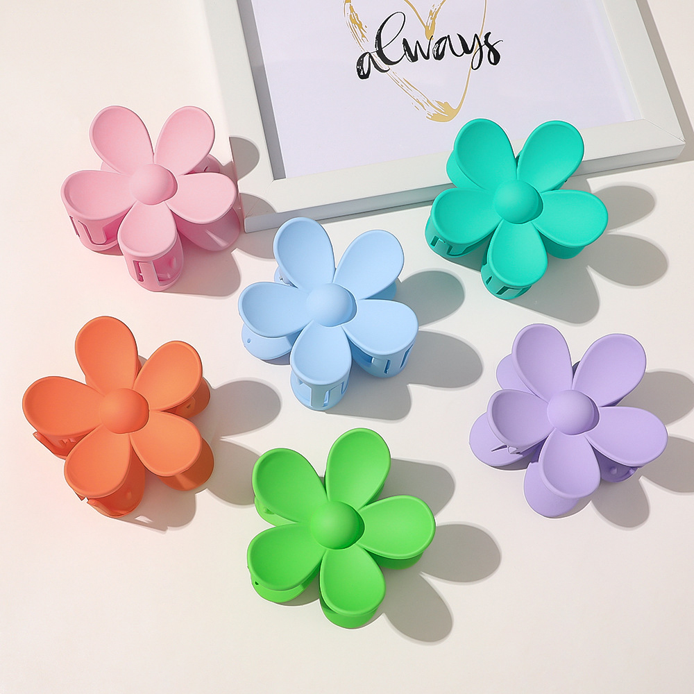 Fermagli per artigli a fiore grande per le donne Morsetti per capelli per artigli per capelli alla moda Forcine per capelli opache per ragazze Accessori per capelli Barrette per copricapo dolce