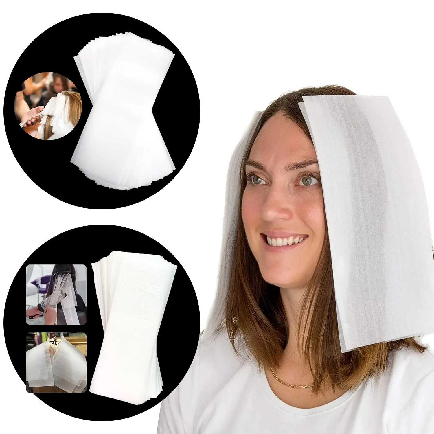 Professionelle 50 Stück wiederverwendbare Schaumstoff-Friseursalon-Wraps, Farbstoffpapier, Färbung, Hervorhebungsstreifen für Salon, Friseur, Friseur, Neu 2024