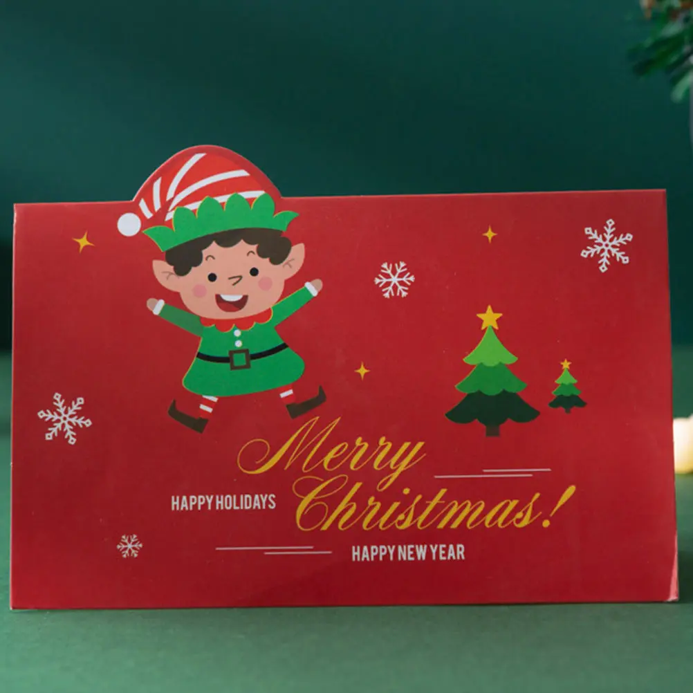 10 Set Dekorasi Kartu Natal Kartu Berkat Natal dengan Kertas Harapan Amplop untuk