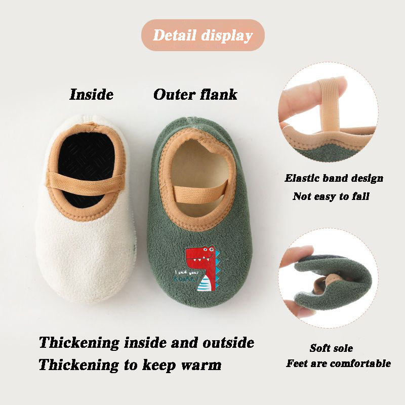 Bebê antiderrapante meias bonito crianças chinelos recém-nascido quente berço sapatos de assoalho com sola de borracha para 0-24month crianças menino da criança sapatos
