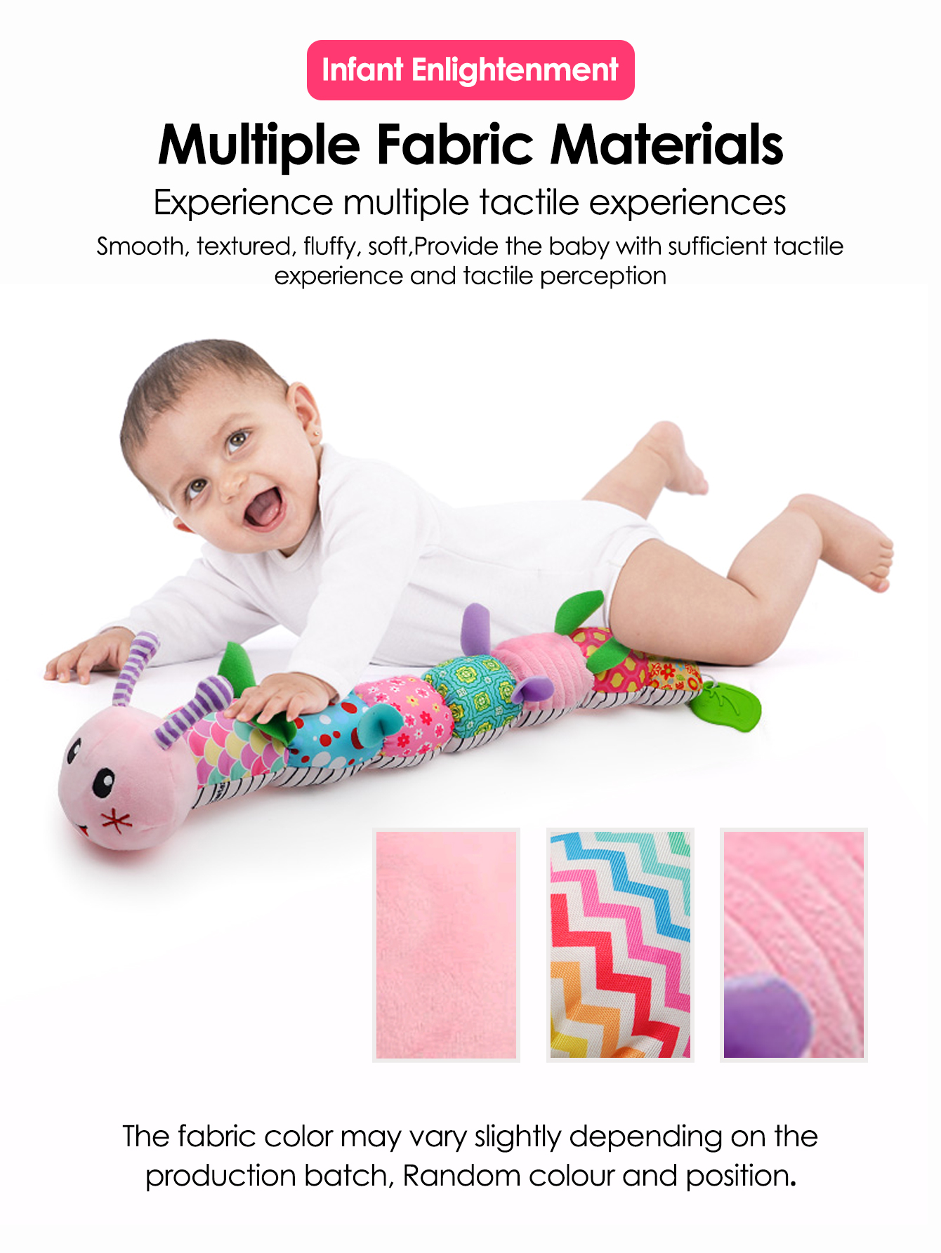 1 Baby Vine Music Caterpillar Worm Soft Baby Plush Toy Educational Interactive Sensory Toy