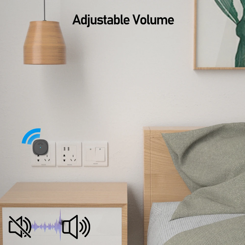 Wireless USB Chime สําหรับ AC Doorbell 150 เมตรระยะทาง 8 เพลง 3 ระดับเล่ม Visual Doorbell อุปกรณ์เสริม
