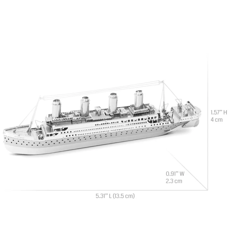 Titanic 3D Puzzle Metal Model Kits, corte a laser, brinquedo para crianças, DIY