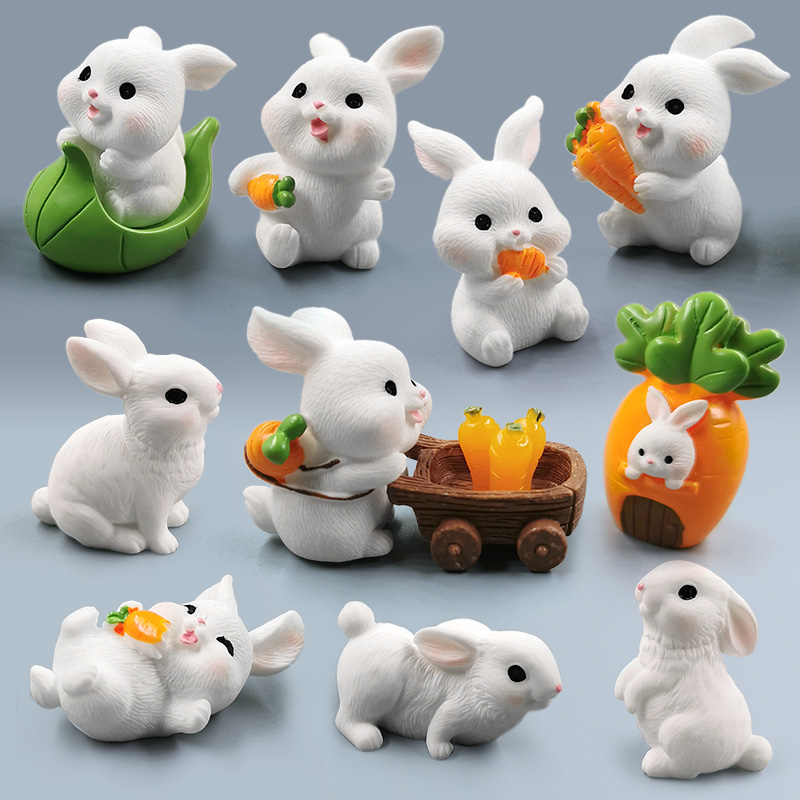 2025 ホットイースターかわいいウサギの置物 Diy 風景ホームかわいい部屋の装飾ミニチュア妖精の庭の装飾アクセサリー現代
