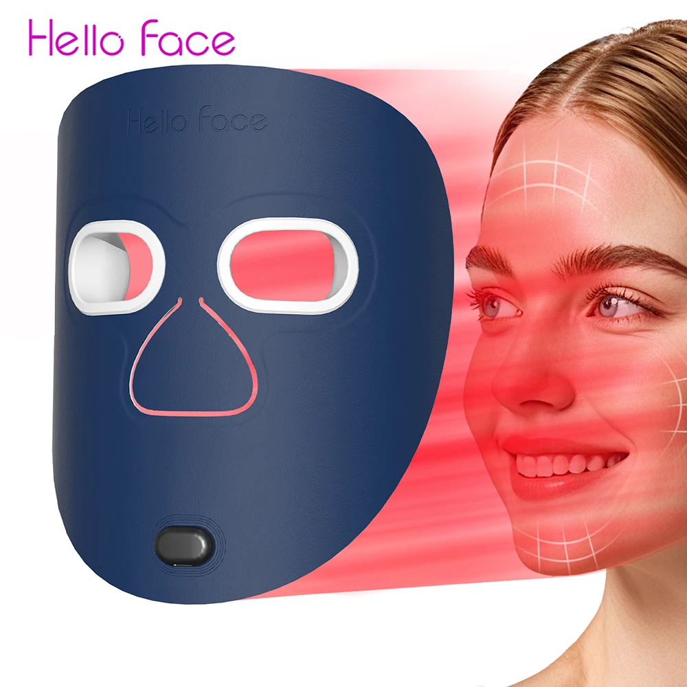 Hello Face M500S Синяя маска 630 нм Красный свет и 850 NIR Свет янтарный Светло-синий Светло-фиолетовый Светотерапия Машина для ухода за лицом и шеей
