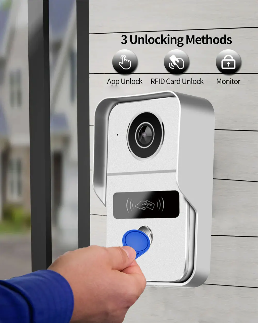 1080P TUYA 7 Zoll 2 LCD Touch Screen Video Intercom Zugangskontrolle Wifi Video Türklingel System Türsprechanlage Tür RFID entsperren Kamera