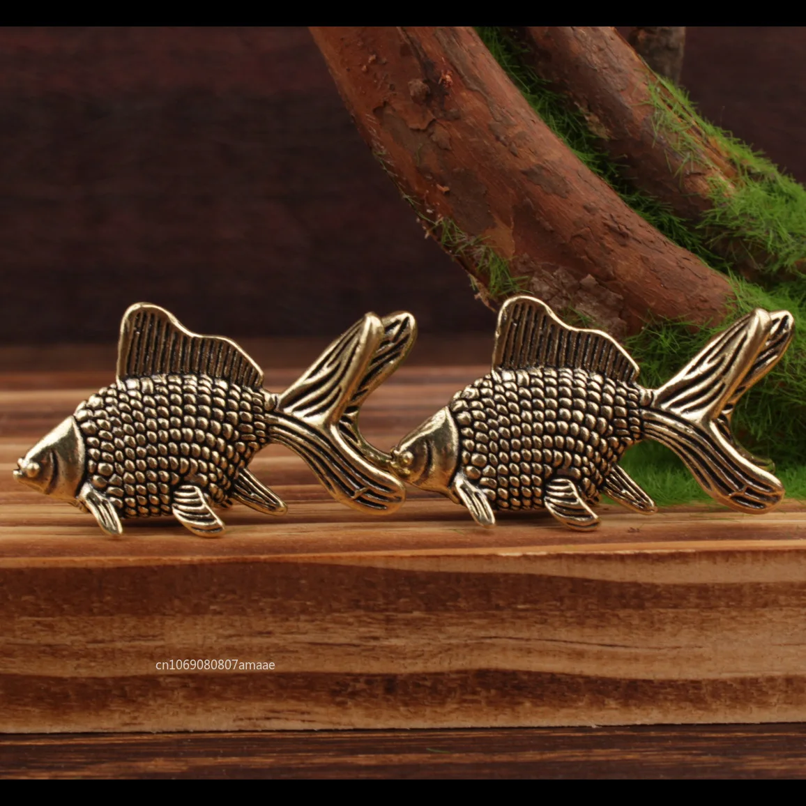 Brass Goldfish Figurines Retro Lucky Animal Statue Miniatures Ornament Home Decor Desk Decoration Tea Pet Cute Gifts