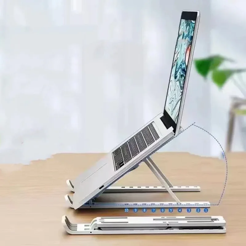 Soporte plegable para ordenador portátil, soporte de refrigeración para portátil, soporte ergonómico ajustable para Base, accesorios para tableta y portátil