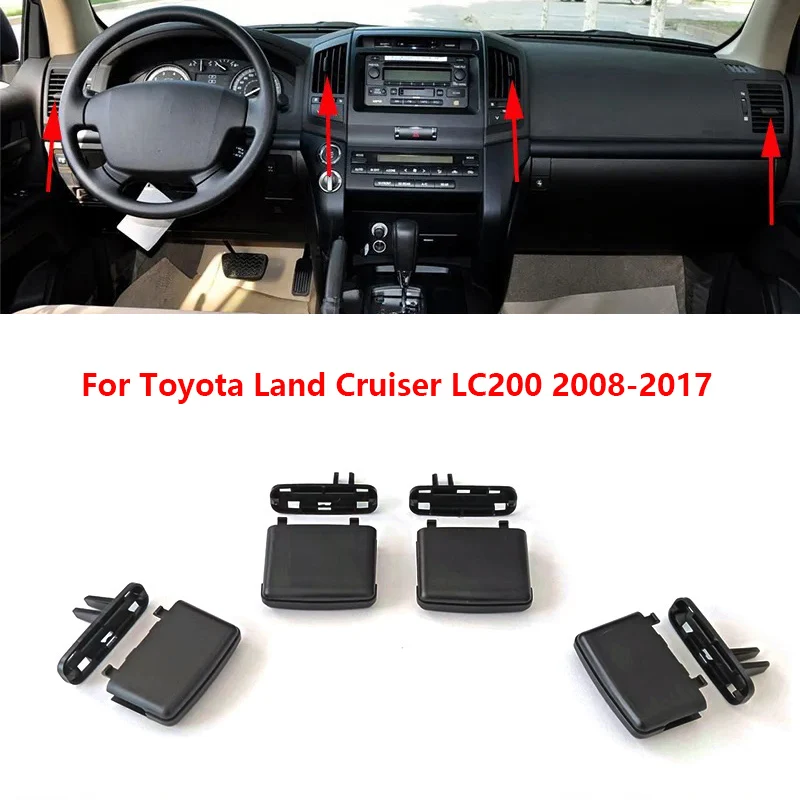 Para Toyota Land Cruiser LC200 FJ200 2008-17 tablero delantero trasero salida de aire acondicionado A/C ventilación de aire acondicionado Clip de lengüeta