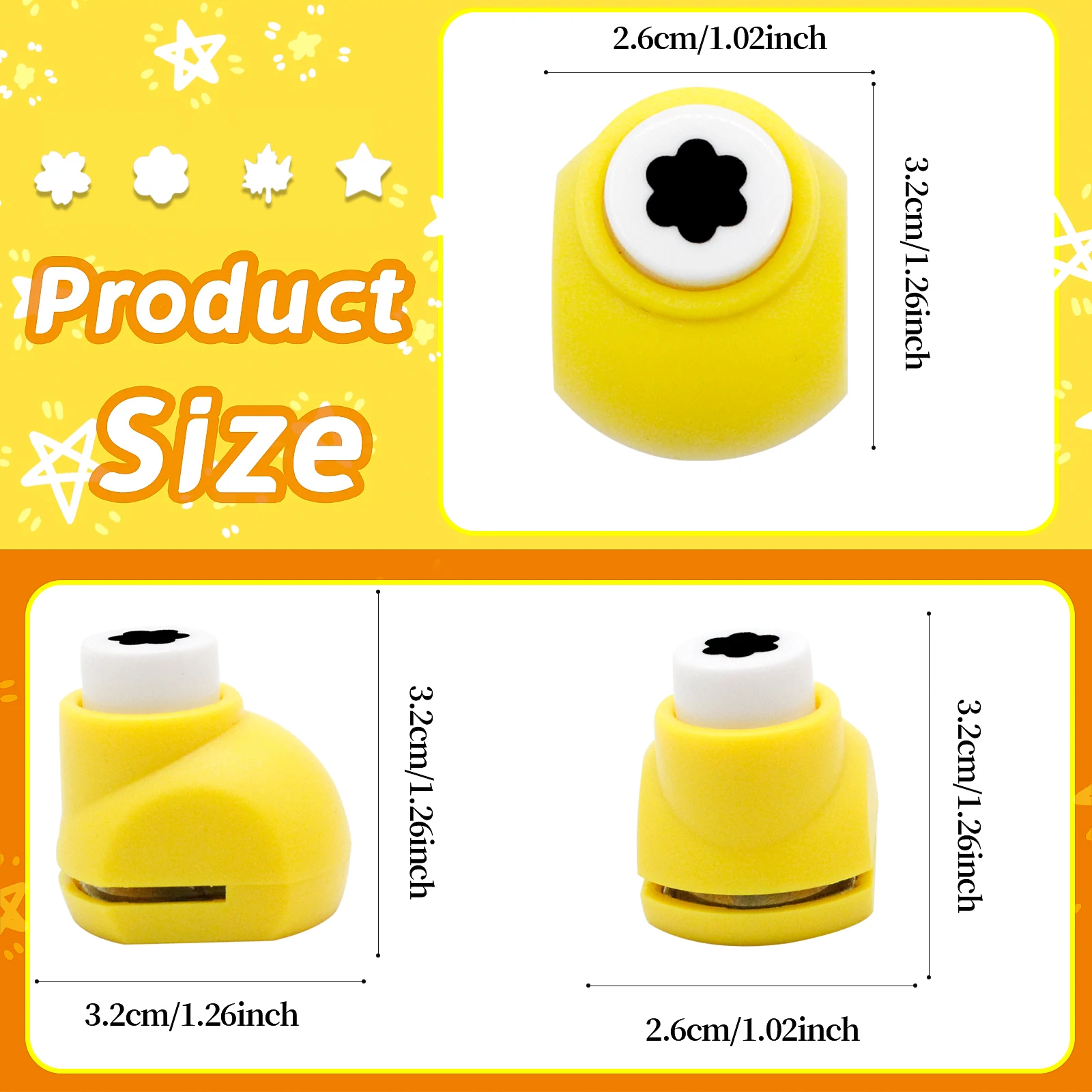 6 pcs Paper cutter for crafts Hole Puncher Punches Tool Set Circle Flower Paper Shapes Hole for card making custom scrapbook