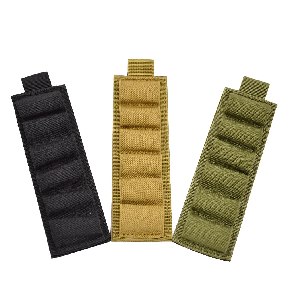 Tactische Outdoor 6 Ronde Shotgun Shell Houder Munitie Pistool Bullet Reload Houder met zelfklevende achterkant Sticker voor 12 Gauge