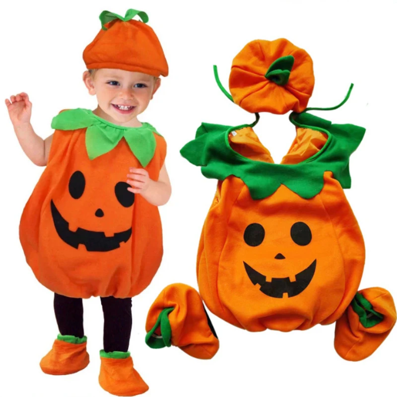 Disfraz de calabaza de Halloween para niños, pelele para niños, disfraz de fiesta para niñas, ropa de fiesta de vacaciones para actuaciones en escenario
