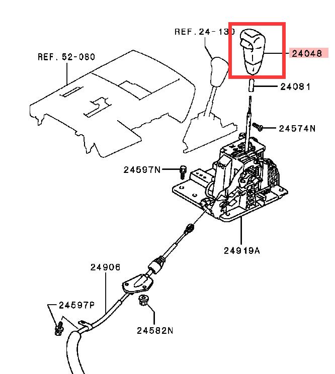 Mitsubishi Pajero V93V97V87 Núm Vặn, Bọc Cần Số LEVER Da 2410A031XC