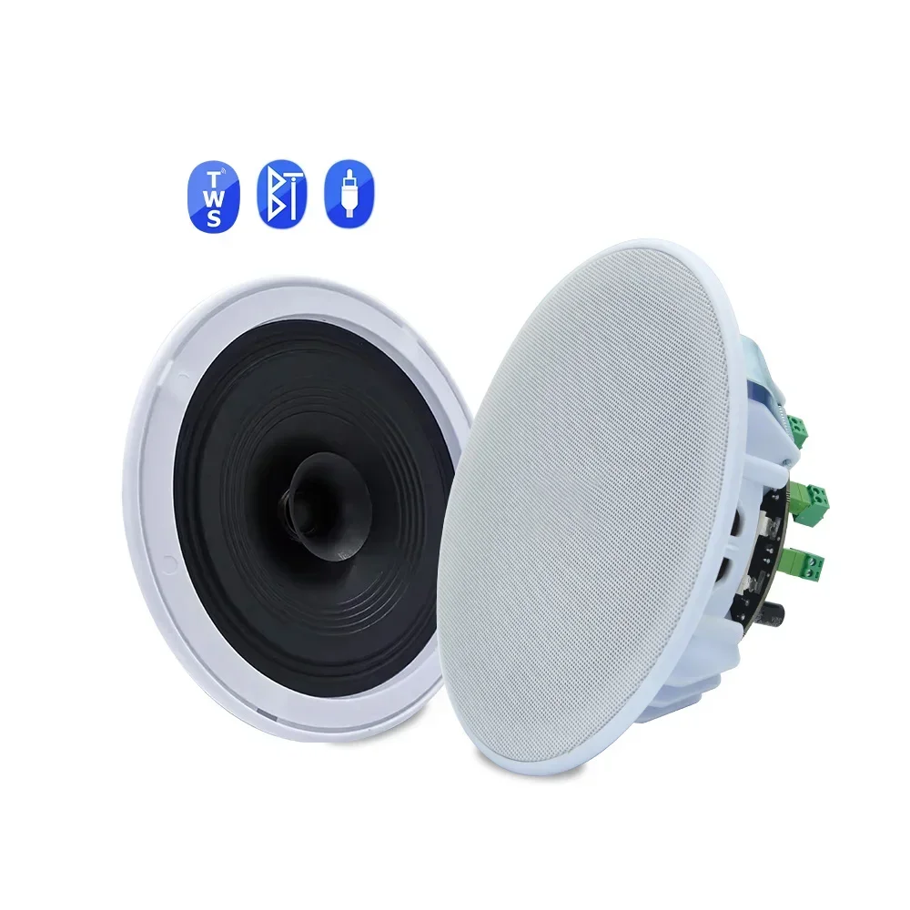 6 inch Bluetooth Ceiling Speaker Home Theater Sound System Build-in Class D Amplifier Stereo Loudspeaker for Residential Hotel