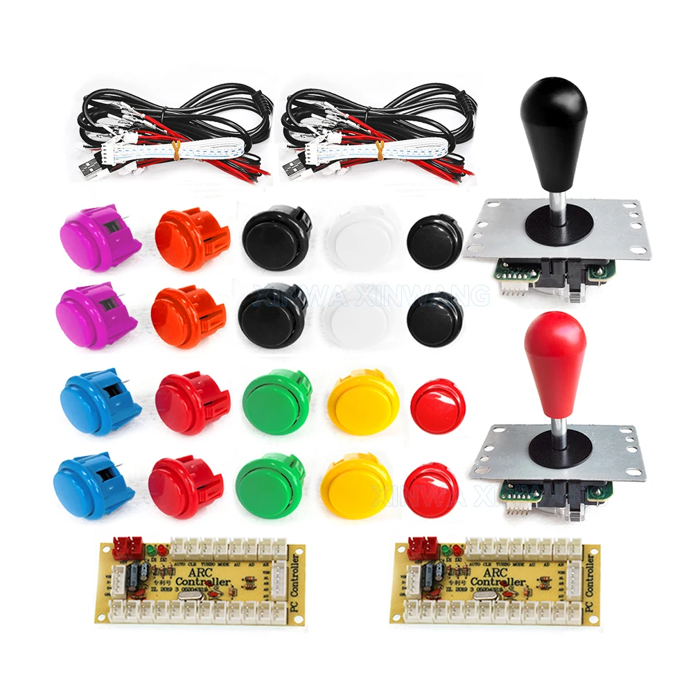 Joystick do gier Zestaw DIY Zero Delay Kontroler USB SANWA 8-drożny joystick 24/30 mm Przyciski do komputera PC, Raspberry Pi