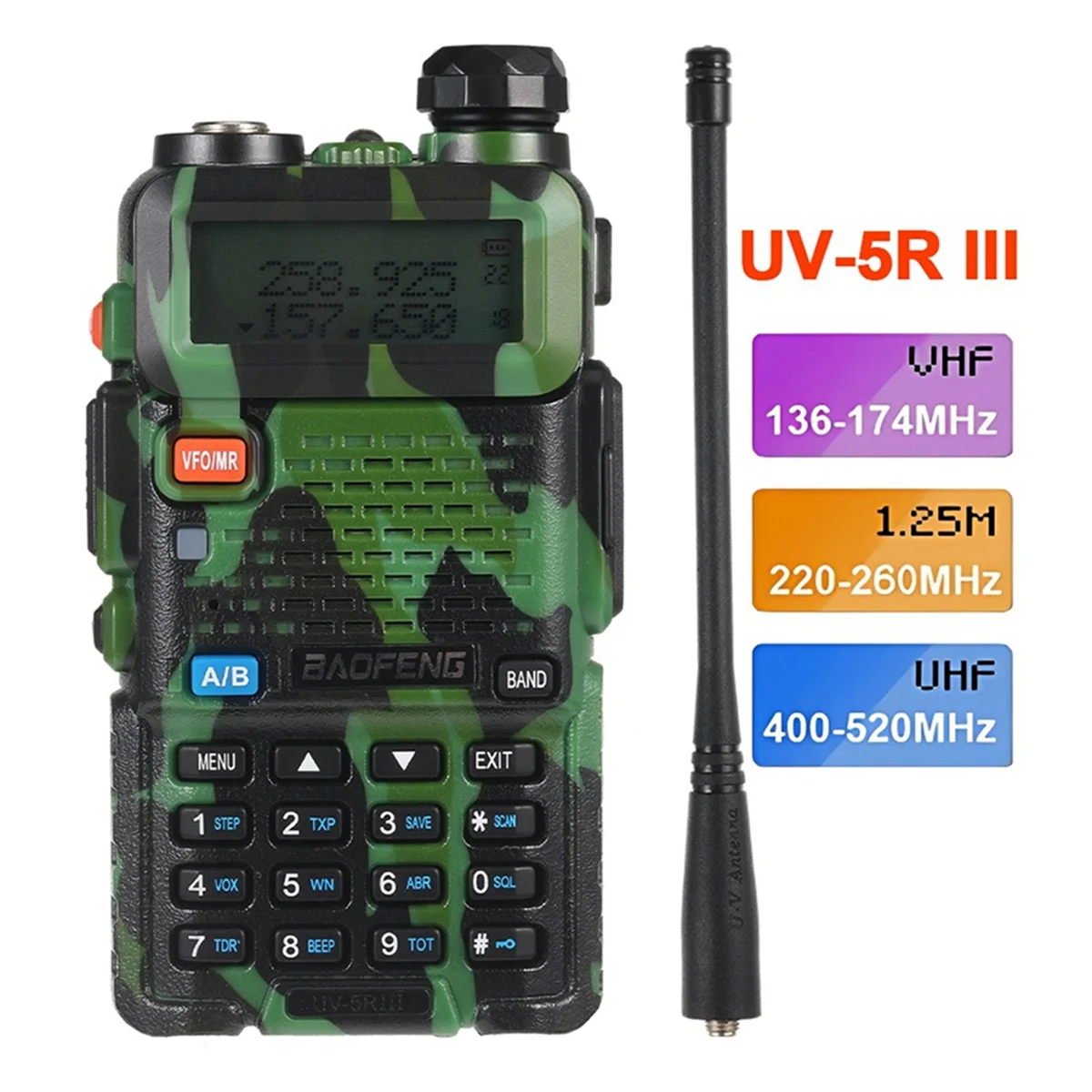 UV5R Walkie Talkie 5W Dual Band Ham Rádio em dois sentidos Vhf Uhf Rádio FM Transceptor portátil externo com plugue americano