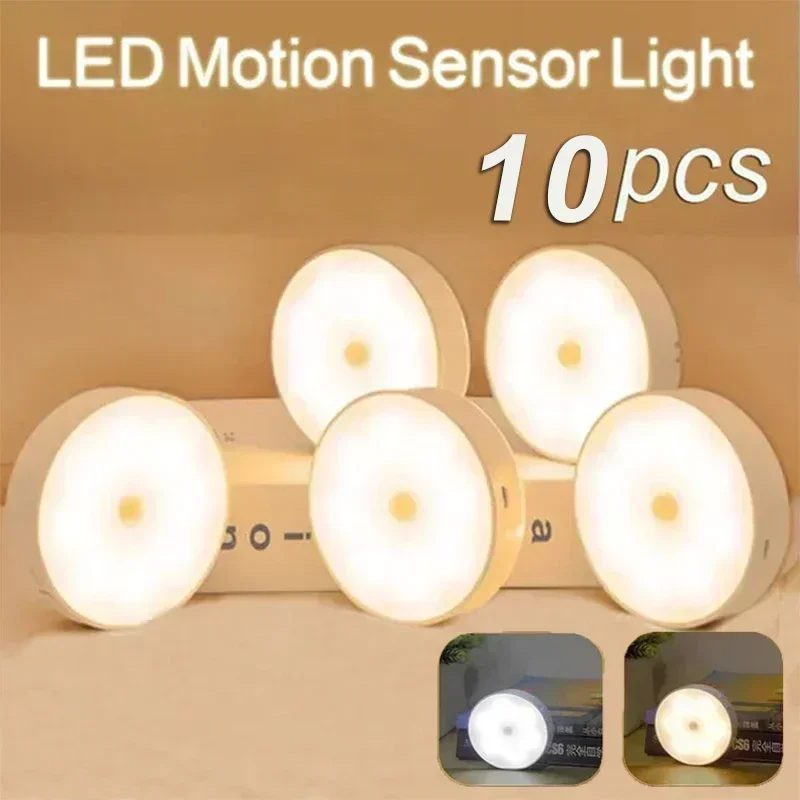 Xiaomi LED-Nachtlampe mit Bewegungssensor, wiederaufladbares USB-Nachtlicht, 2 Farben, für Zimmer, Küche, Schrank, Nachttischlampe