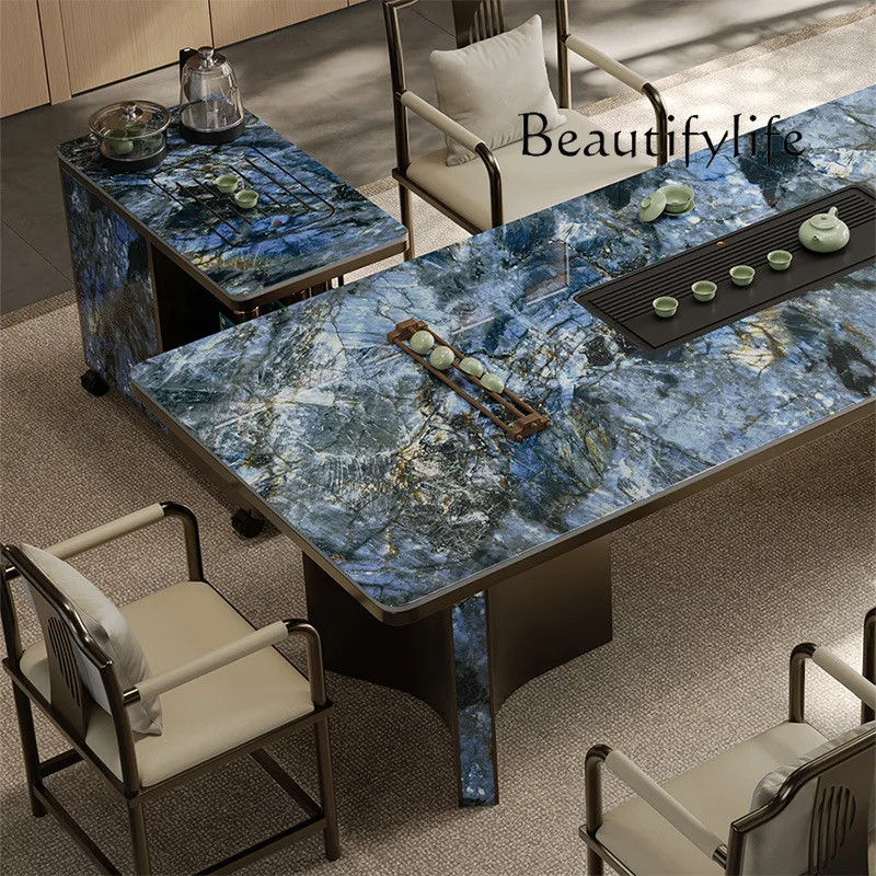 Modern simple rock slab tea table and chair combination Nordic home balcony tea table